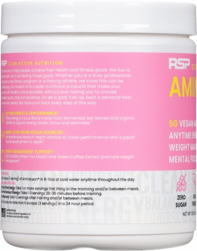RSP Nutrition Pink Lemonade Flavor AminoLean® Powder Perspective: left