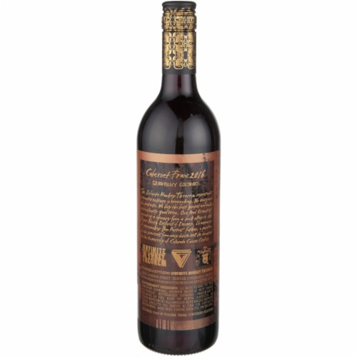 The Infinite Monkey Theorem Cabernet Franc Colorado Red Wine Perspective: left