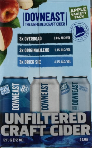 Downeast Unfiltered Cider Variety Pack Perspective: left