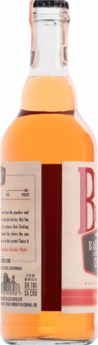 Bauman's Cider Company Peach Raspberry Cider Single Bottle Perspective: left