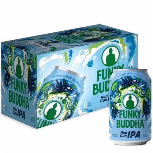 Funky Buddha Hop Gun IPA Craft Beer Perspective: left