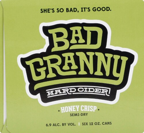 Bad Granny Honey Crisp Semi-Dry Hard Cider Perspective: left