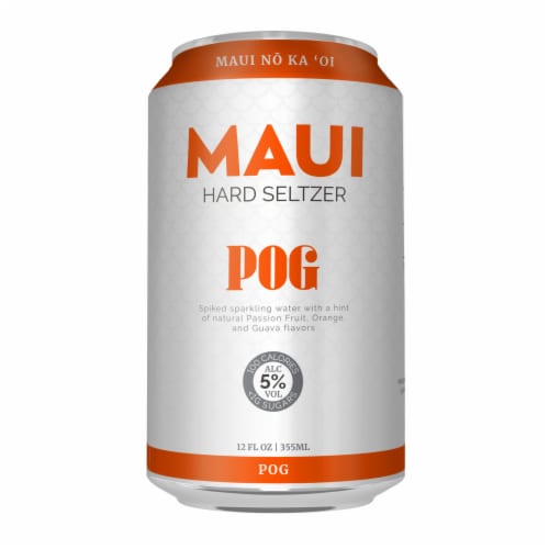 Maui Hard Seltzer POG Craft Spiked Sparkling Water Perspective: left