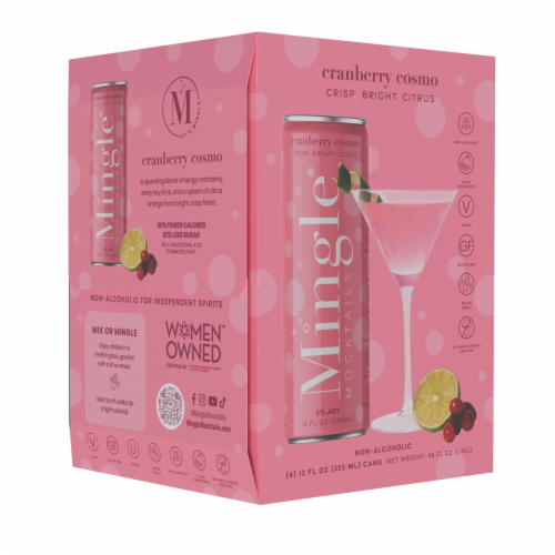 Mingle® Mocktails Non-Alcoholic Cranberry Cosmo Perspective: left
