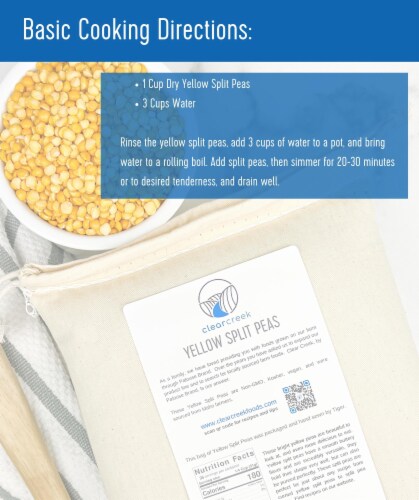 Clear Creek Bulk Yellow Split Peas, 25 LBS Perspective: left