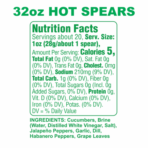 Grillo's® Pickles Fresh Hot Dill Pickle Spears Perspective: left