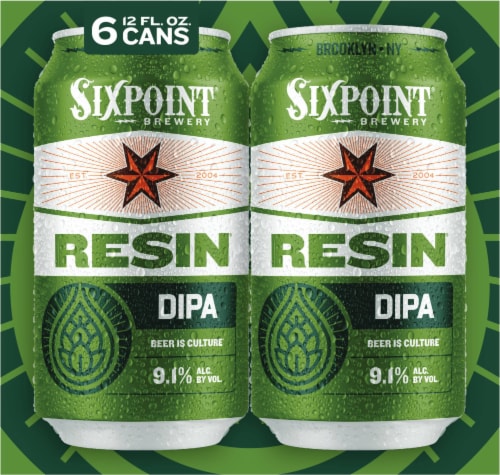 Sixpoint Resin IIPA Beer Perspective: left