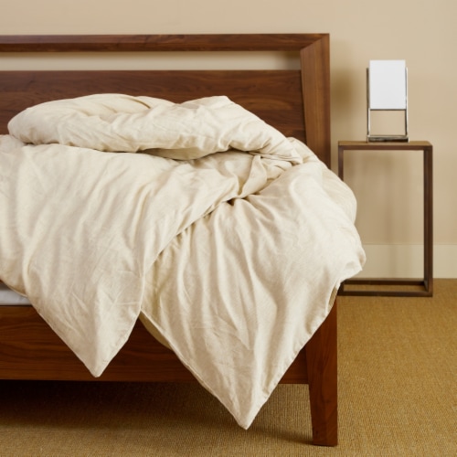 BedVoyage Melange Viscose from Bamboo Cotton Duvet Cover, Queen - Sand Perspective: left