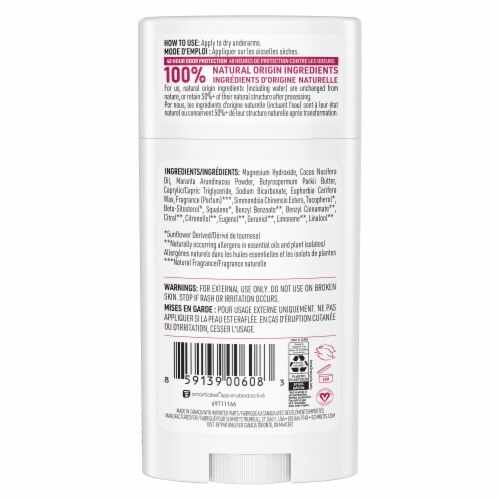 Schmidt's Women's & Men's Aluminum Free Vegan Deodorant Stick Rose & Vanilla Perspective: left