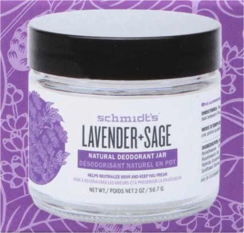 Schmidt's Lavender & Sage Aluminum Free Natural Deodorant Jar Perspective: left