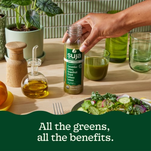 Suja Organic Uber Greens Cold Pressed Juice Drink Perspective: left