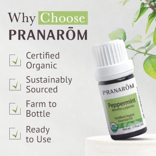Pranarom Peppermint Essential Oil Perspective: left