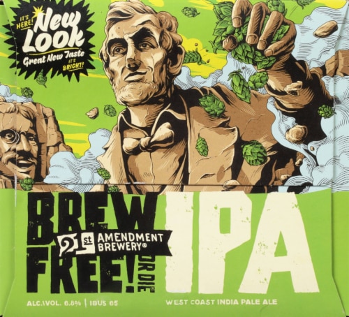 21st Amendment Brewery Brew Free! or Die IPA Perspective: left