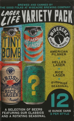 Wiseacre Brewing Co. Mixed Nuts Lager Life Craft Beer Variety Pack Perspective: left