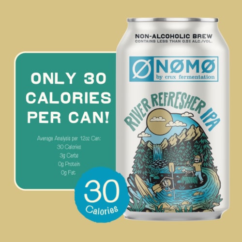 Crux Fermentation Project No Mo Non-Alcoholic IPA Perspective: left