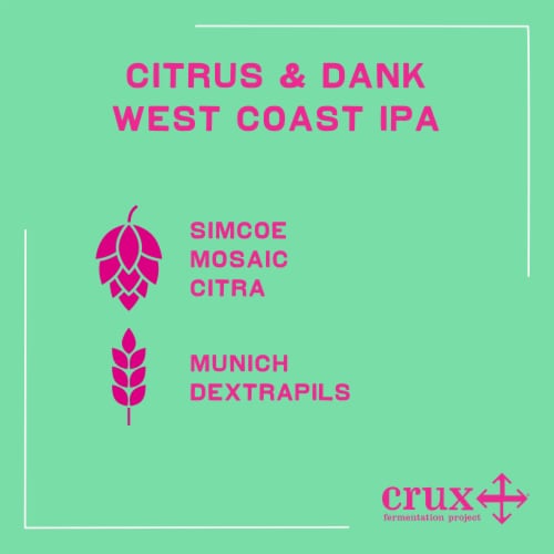 Crux Fermentation Project Crux Capacitor IPA Craft Beer Perspective: left