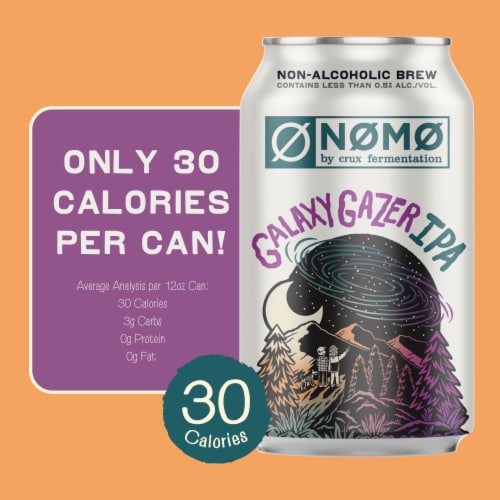 NØ MØ Non-Alcoholic Galaxy Gazer IPA Craft Beer Perspective: left