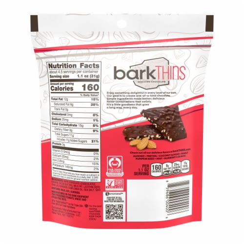 barkTHINS Dark Chocolate, Almond and Sea Salt Snacking Chocolate