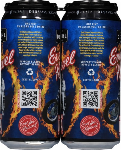 DESTIHL Brewery Evel Knievel Imperial IPA Beer Perspective: left