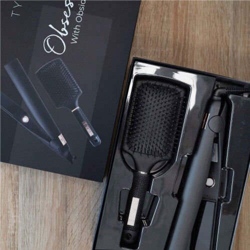 TYME Obsidian Kit w All In One Iron Pro Heat Tool and Paddle Hair