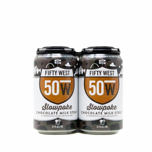 Fifty West Brewing Slowpoke Chocolate Milk Stout Perspective: left