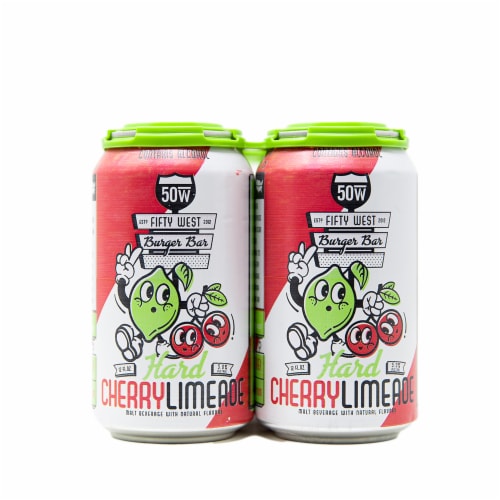 Fifty West Brewing Hard Cherry Limeade Beverage Perspective: left