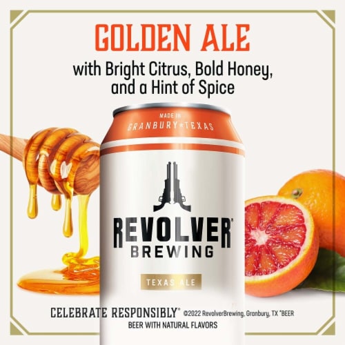 Revolver Brewing Blood & Honey Ale Craft Beer Single Can Perspective: left