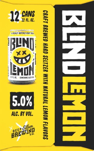Deep Ellum Brewing Co. Lemon Hard Seltzer Perspective: left