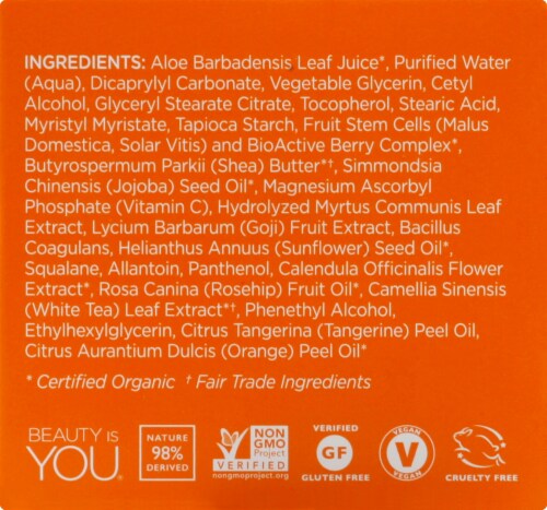 Andalou Naturals Probiotic + C Brightening Renewal Cream Perspective: left