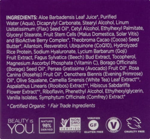 Andalou Naturals Age Defying Resveratrol Q10 Age Defying Night Repair Cream Perspective: left