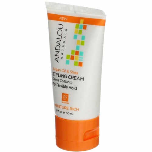 Andalou Naturals Moisture Rich Styling Cream, Argan Oil & Shea, 1.7 fl oz Perspective: left