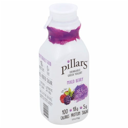 Pillars Mixed Berry Drinkable Greek Yogurt Perspective: left