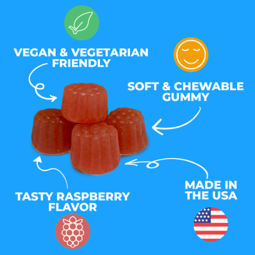 Toast! Immune Support Dietary Supplement, Raspberry, 60 Gummies - 1 Bottle Perspective: left