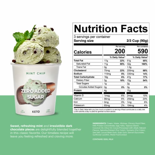 Keto Pint Mint Fudge Swirl Ice Cream Perspective: left