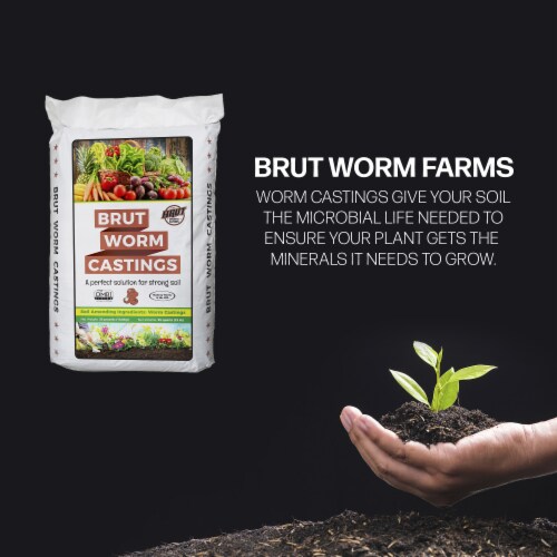 Brut Worm Farm All Natural Organic Worm Castings Soil Builder, 30 Pound Bag Perspective: left