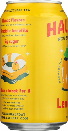 Halfday™ Prebiotics Lemon Iced Tea Can Perspective: left