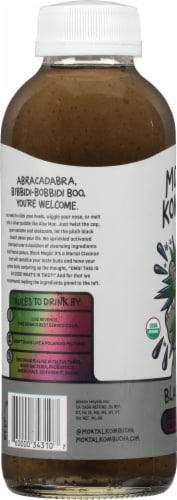Mortal Kombucha Black Magic Maple Lemonade with Activated Charcoal Kombucha Perspective: left