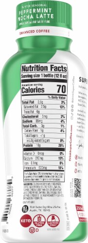 Super Coffee® Peppermint Mocha Latte Protein Enhanced Coffee Perspective: left