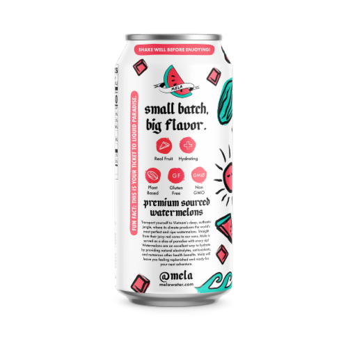 Mela Natural Watermelon Water Perspective: left
