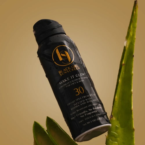 Black Girl Sunscreen® Make It Glow™ SPF 30 Perspective: left
