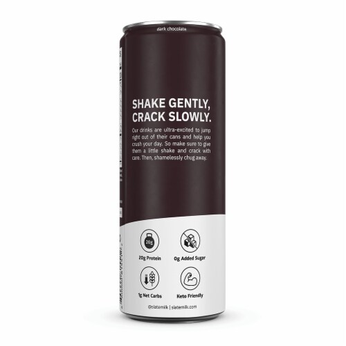 Slate® Dark Chocolate High Protein Milk Shake Perspective: left