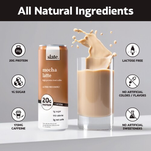 Slate® High Protein Energy Mocha Latte Iced Coffee Can
