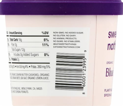 Sweet Nothings Spoonable Smoothie Plant Based Blueberry Frozen Snack Cup Perspective: left