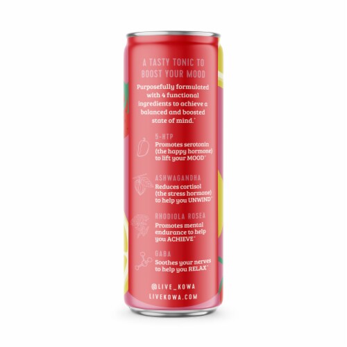 Kowa Mood Boost Strawberry Yuzu Energy Drink Perspective: left