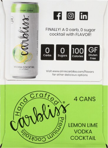 Carbliss® Lemon Lime Vodka Cocktail Perspective: left
