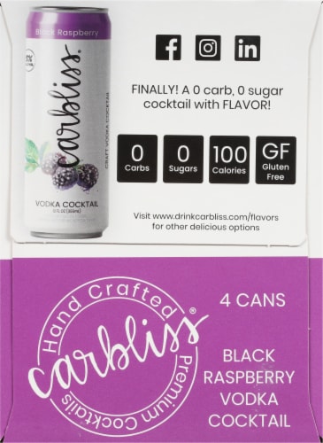 Carbliss® Black Raspberry Vodka Cocktail Perspective: left