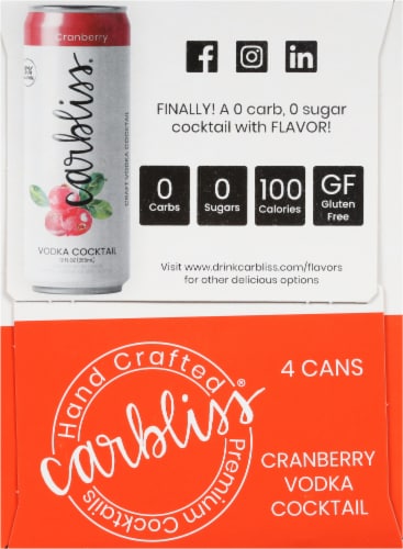 Carbliss® Cranberry Vodka Cocktail Perspective: left
