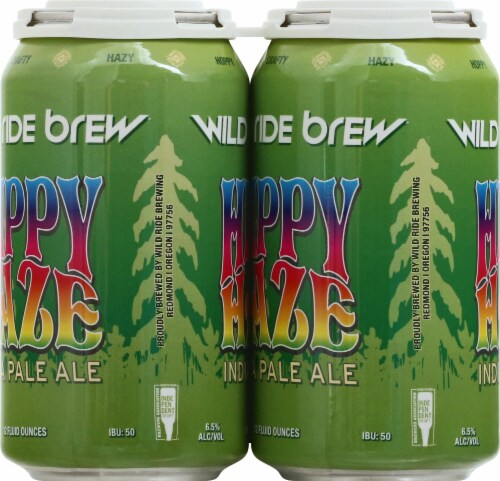 Wild Ride Brewing Hippy Haze IPA Beer Perspective: left
