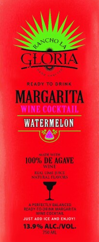Rancho La Gloria Watermelon Margarita Wine Ready to Drink Cocktail Perspective: left