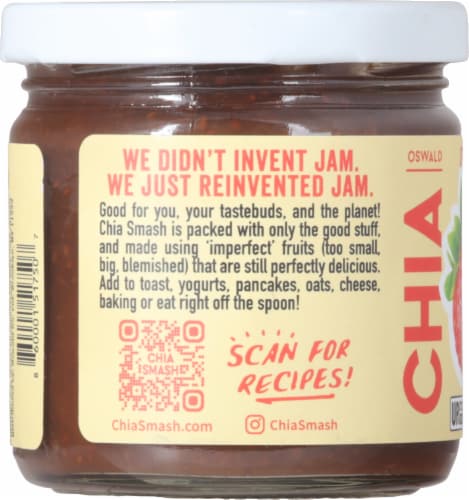 Chia Smash Strawberry Superfood Fruit Spread Perspective: left